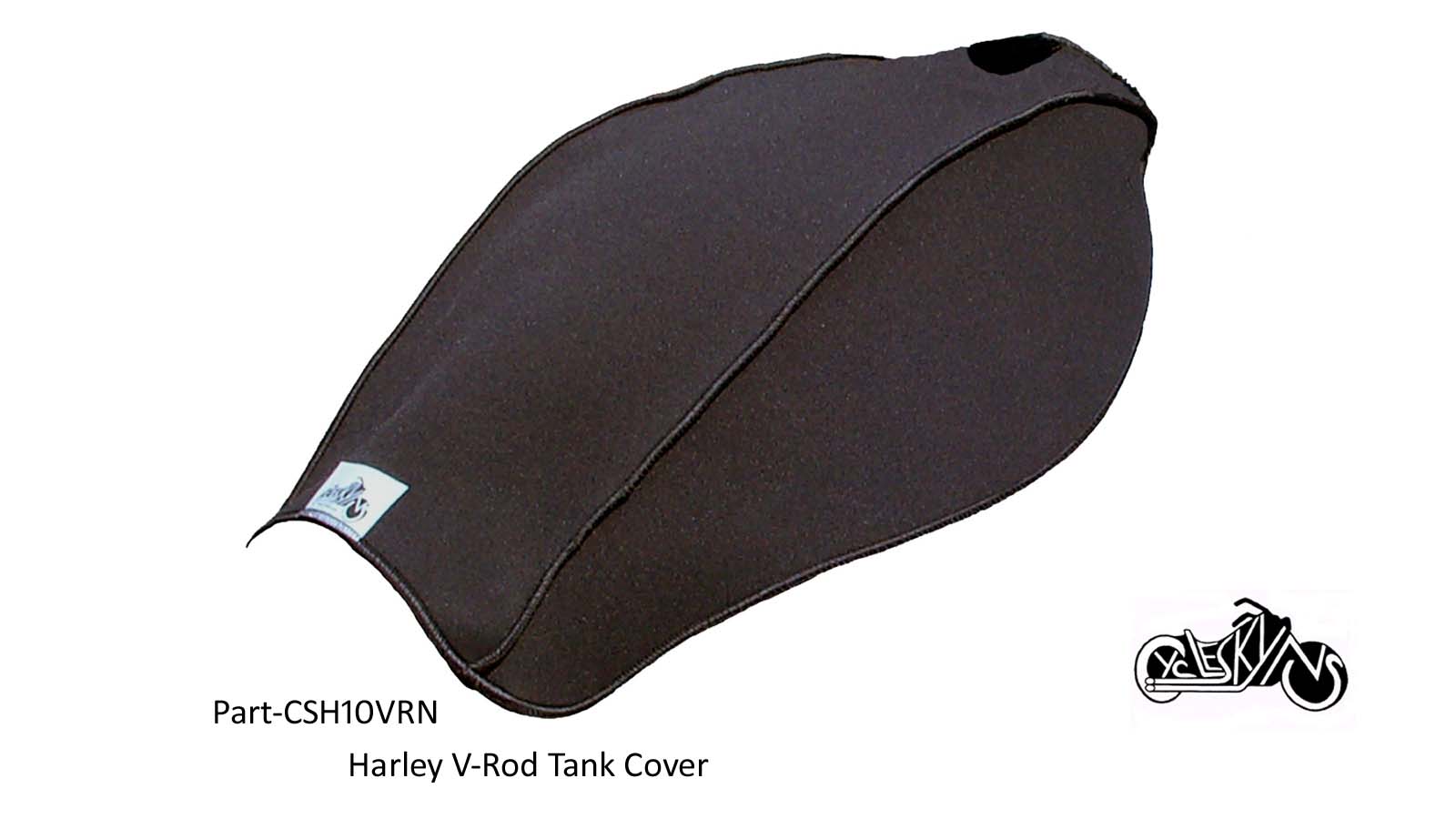 Neoprene Protective mechanic's Cover designed for the V-Rod shaped Harley Davidson gas tank without top or side pockets.
