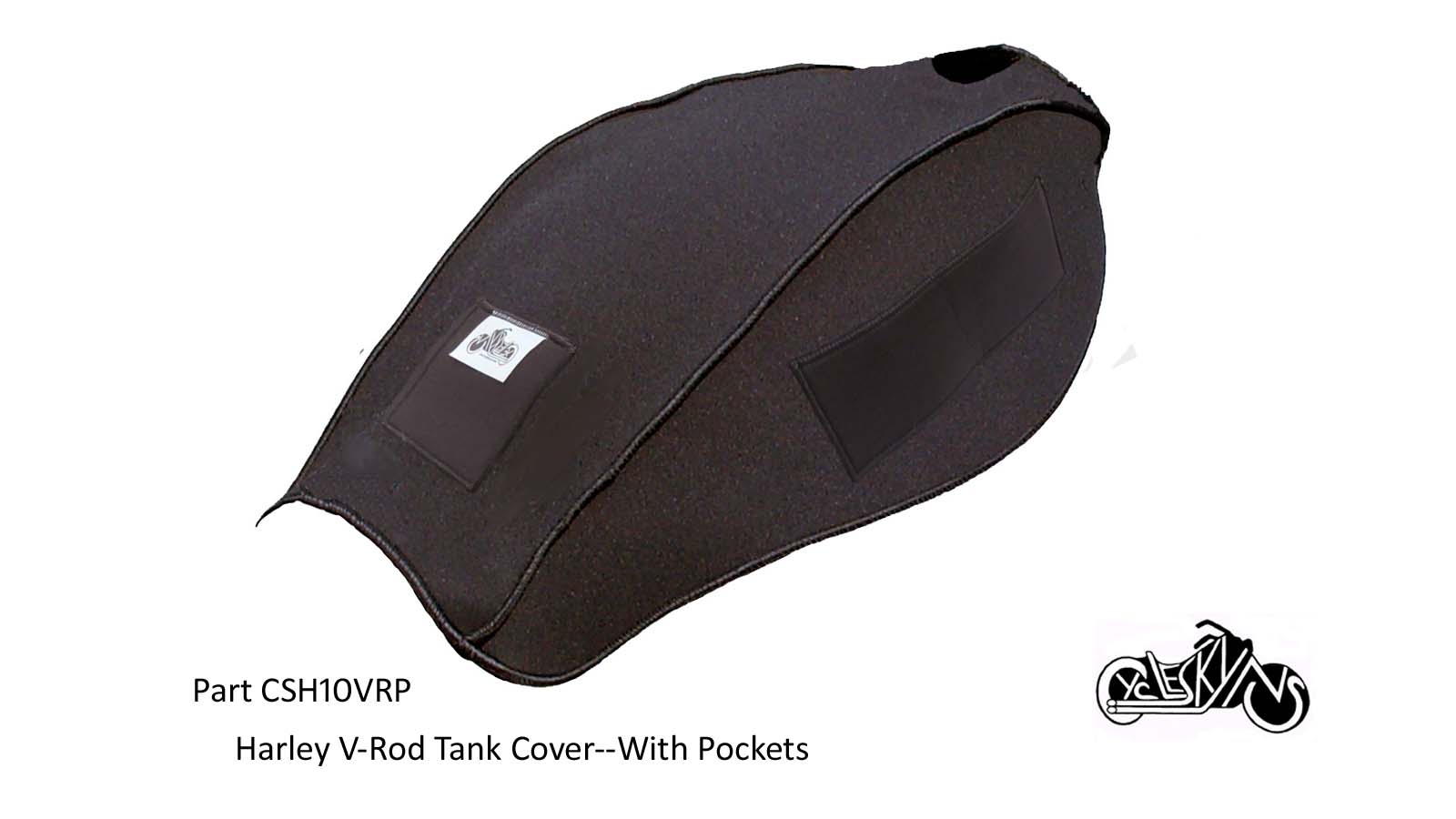 Neoprene Protective mechanic's Cover designed for the V-Rod shaped Harley Davidson gas tank. This cover has 1 top and 2 side pockets.