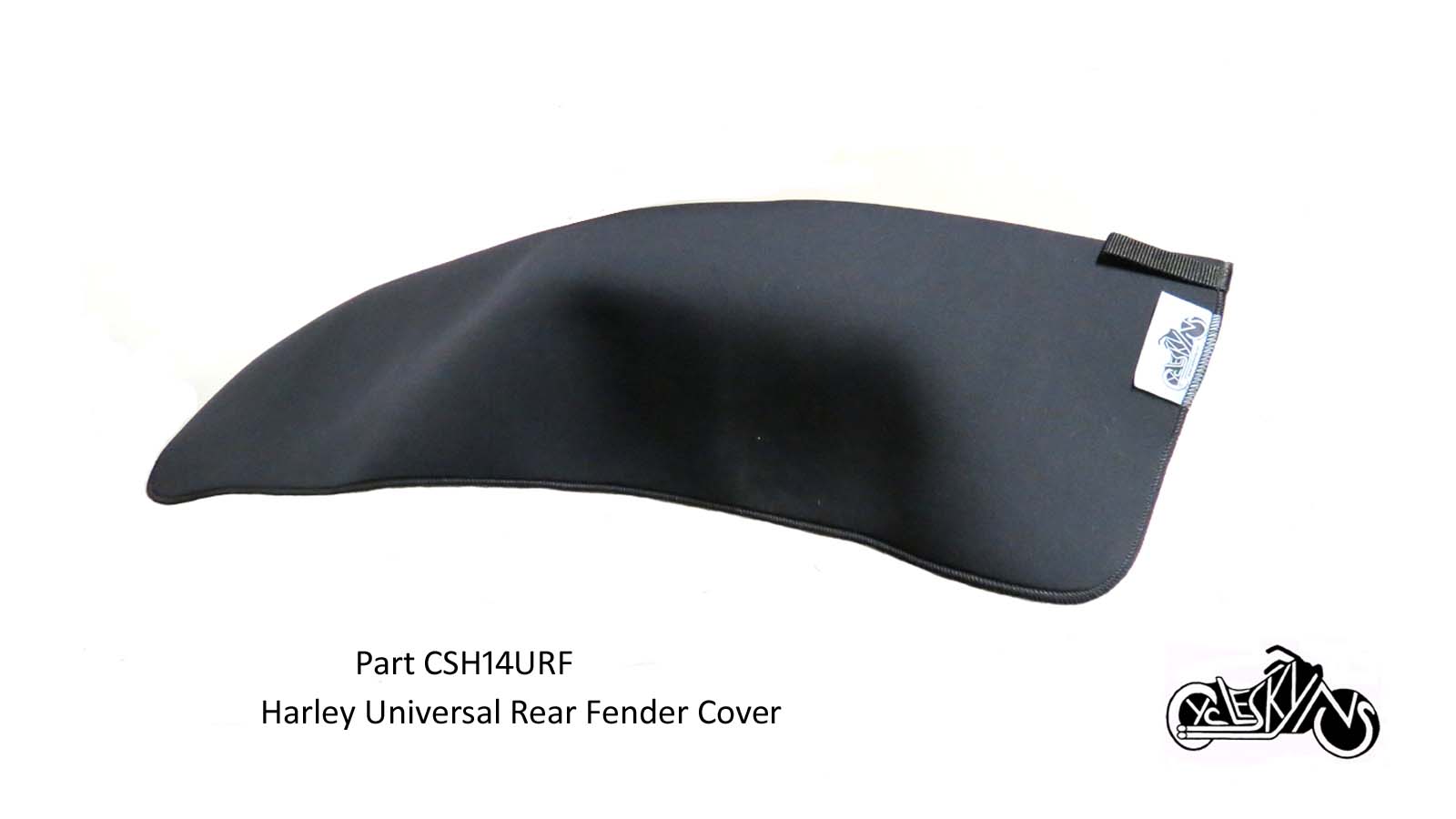Neoprene Protective mechanic's Cover designed to cover the Harley Davidson motorcycle Rear fender. This is a universal flat cover for use on other areas of the motorcycle as well.